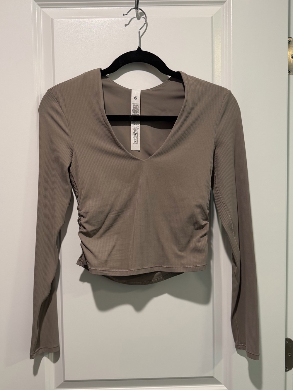 Lululemon All It Takes Ribbed V-Neck Long Sleeve - Warm Ash Grey